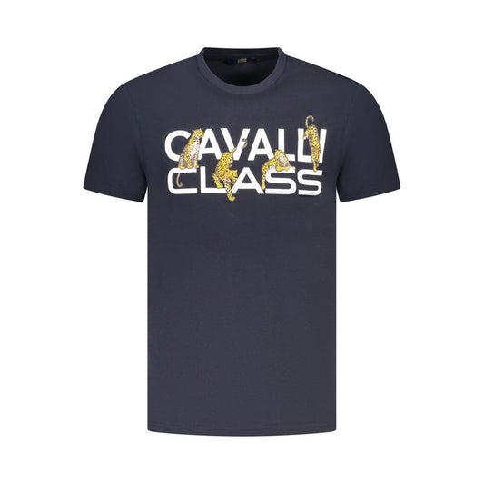 Cavalli Class Blue Cotton Men T-Shirt - ClickThatClicks 