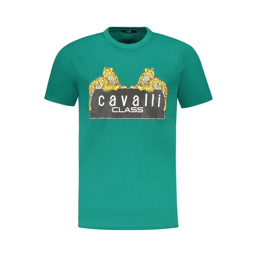 Cavalli Class Verde Cotton Men T-Shirt - ClickThatClicks 