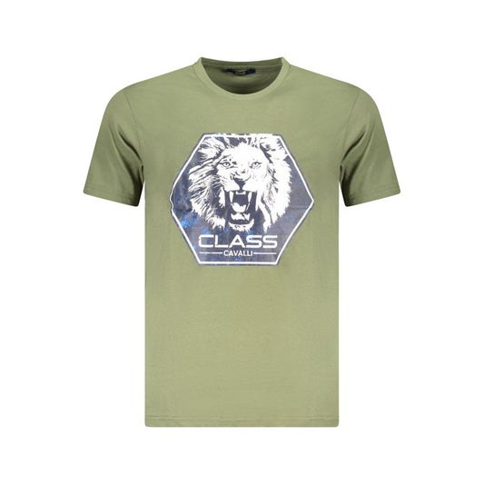 Cavalli Class Verde Cotton Men T-Shirt - ClickThatClicks 