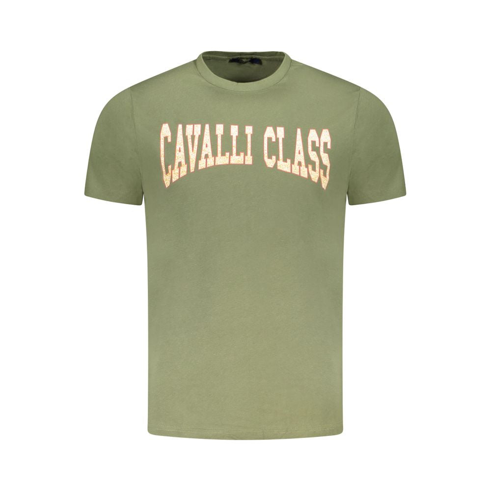 Cavalli Class Verde Cotton Men T-Shirt - ClickThatClicks 