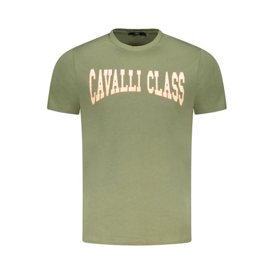 Cavalli Class Verde Cotton Men T-Shirt - ClickThatClicks 