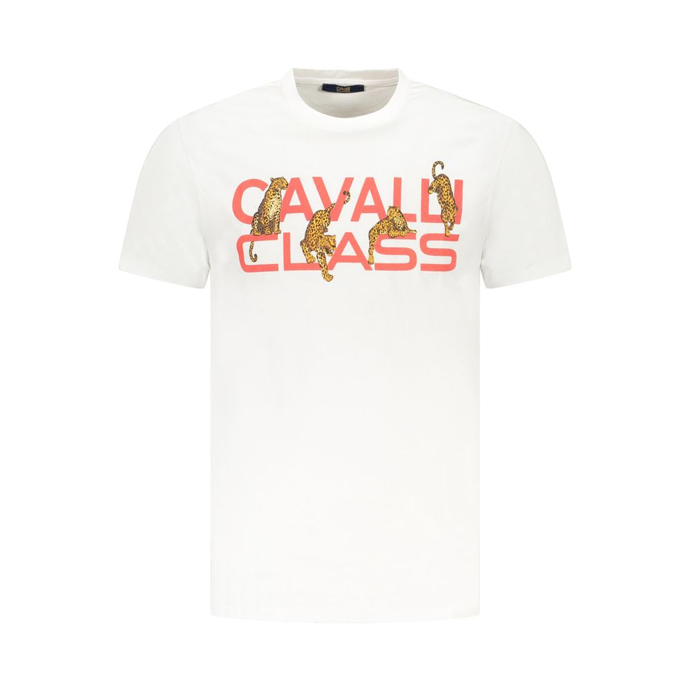Cavalli Class Bianco Cotton Men T-Shirt - ClickThatClicks 
