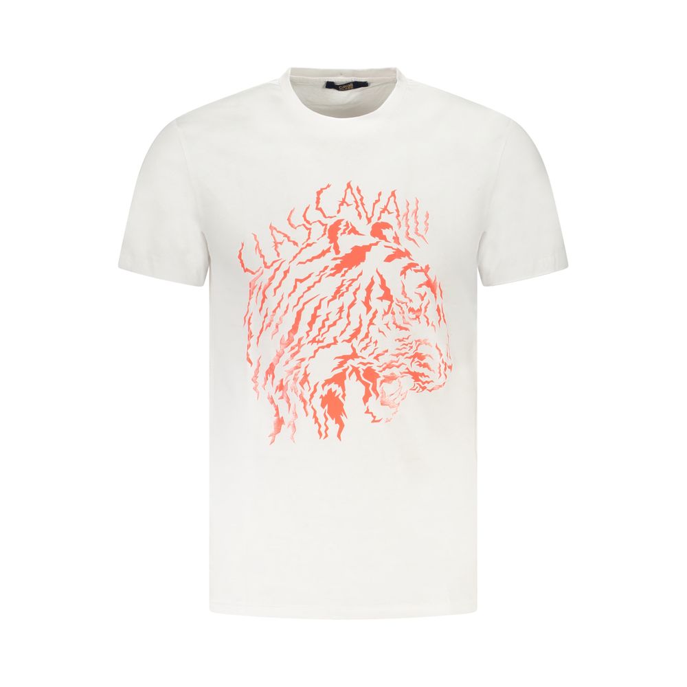 Cavalli Class Bianco Cotton Men T-Shirt - ClickThatClicks 