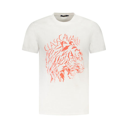 Cavalli Class Bianco Cotton Men T-Shirt - ClickThatClicks 