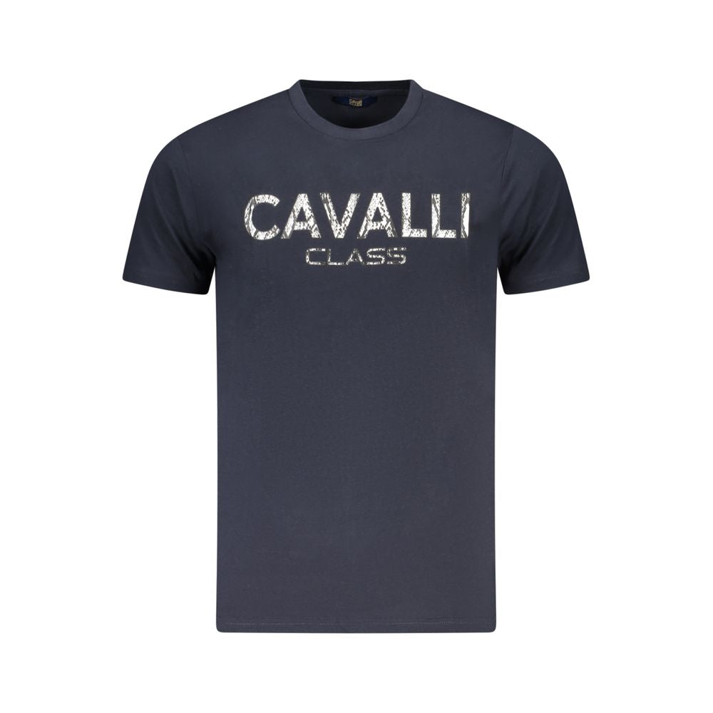 Cavalli Class Blu Cotton Men T-Shirt - ClickThatClicks 