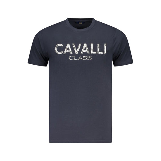 Cavalli Class Blu Cotton Men T-Shirt - ClickThatClicks 