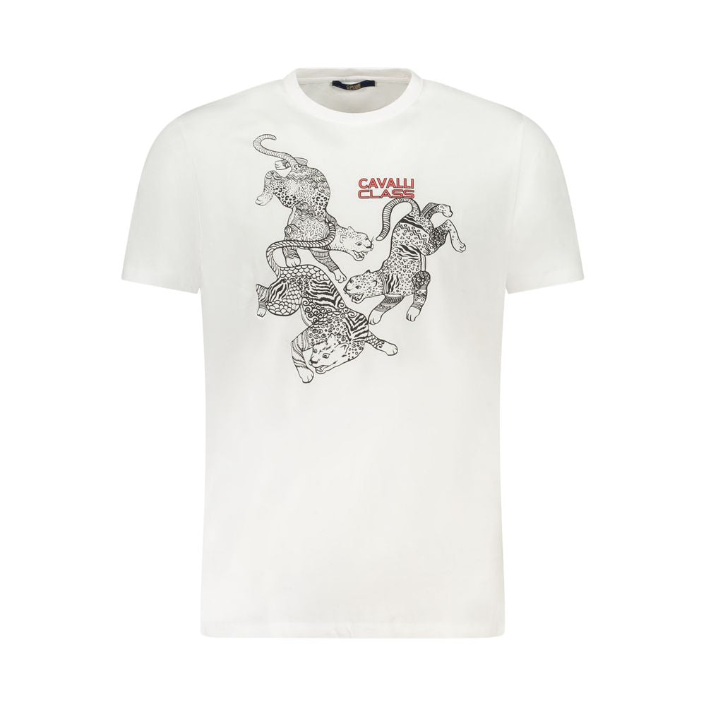 Cavalli Class White Cotton Men T-Shirt - ClickThatClicks 