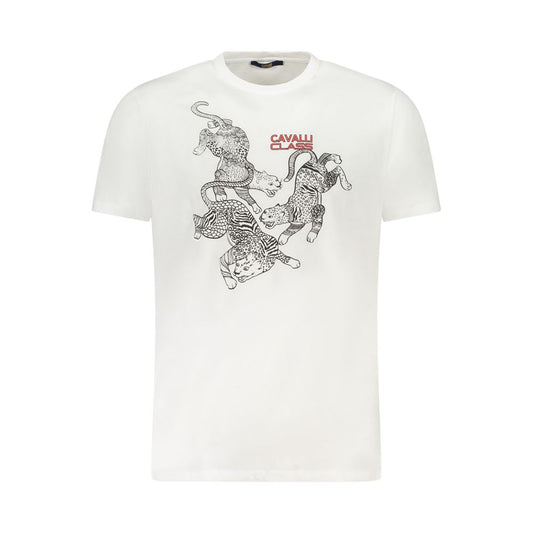 Cavalli Class White Cotton Men T-Shirt - ClickThatClicks 