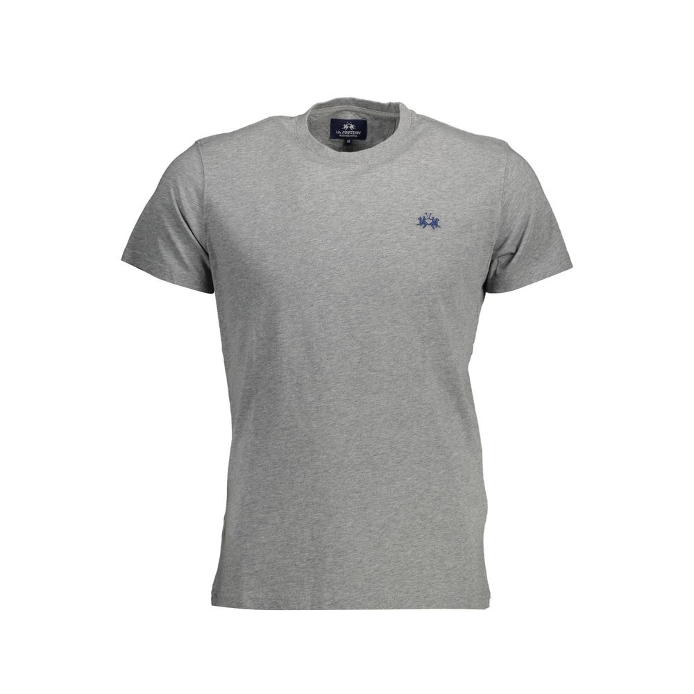 La Martina Grigio Cotton Men T-Shirt - ClickThatClicks 