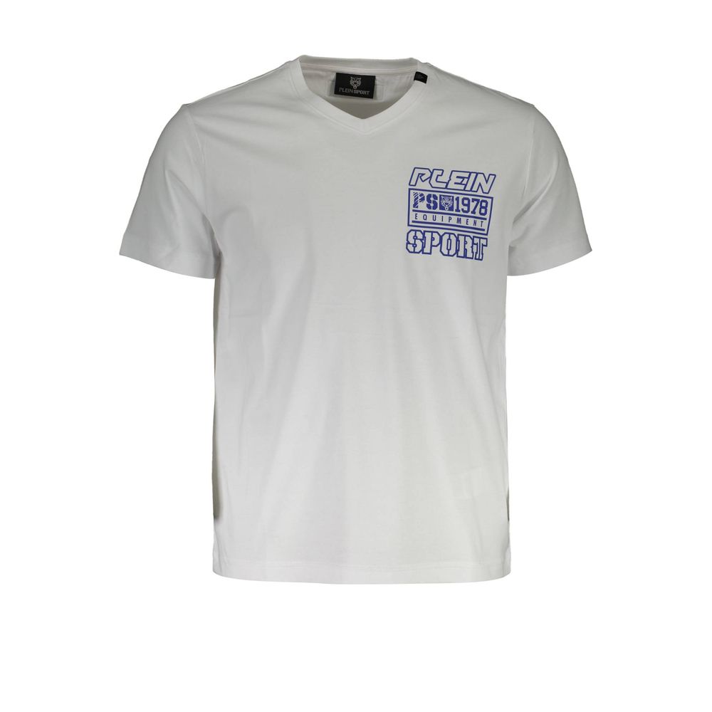 Plein Sport White Cotton Men's T-Shirt - ClickThatClicks 