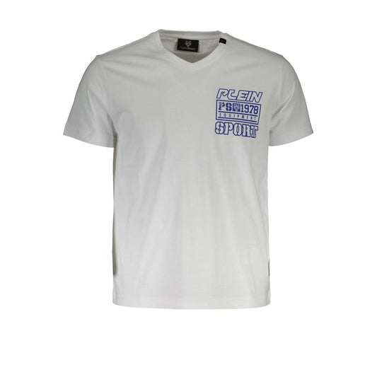 Plein Sport White Cotton Men's T-Shirt - ClickThatClicks 