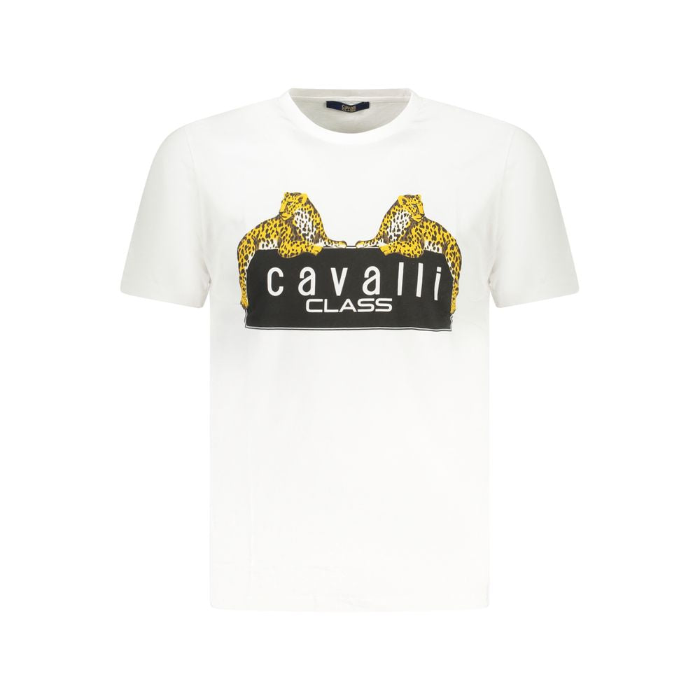 Cavalli Class White Cotton Men's T-Shirt - ClickThatClicks 