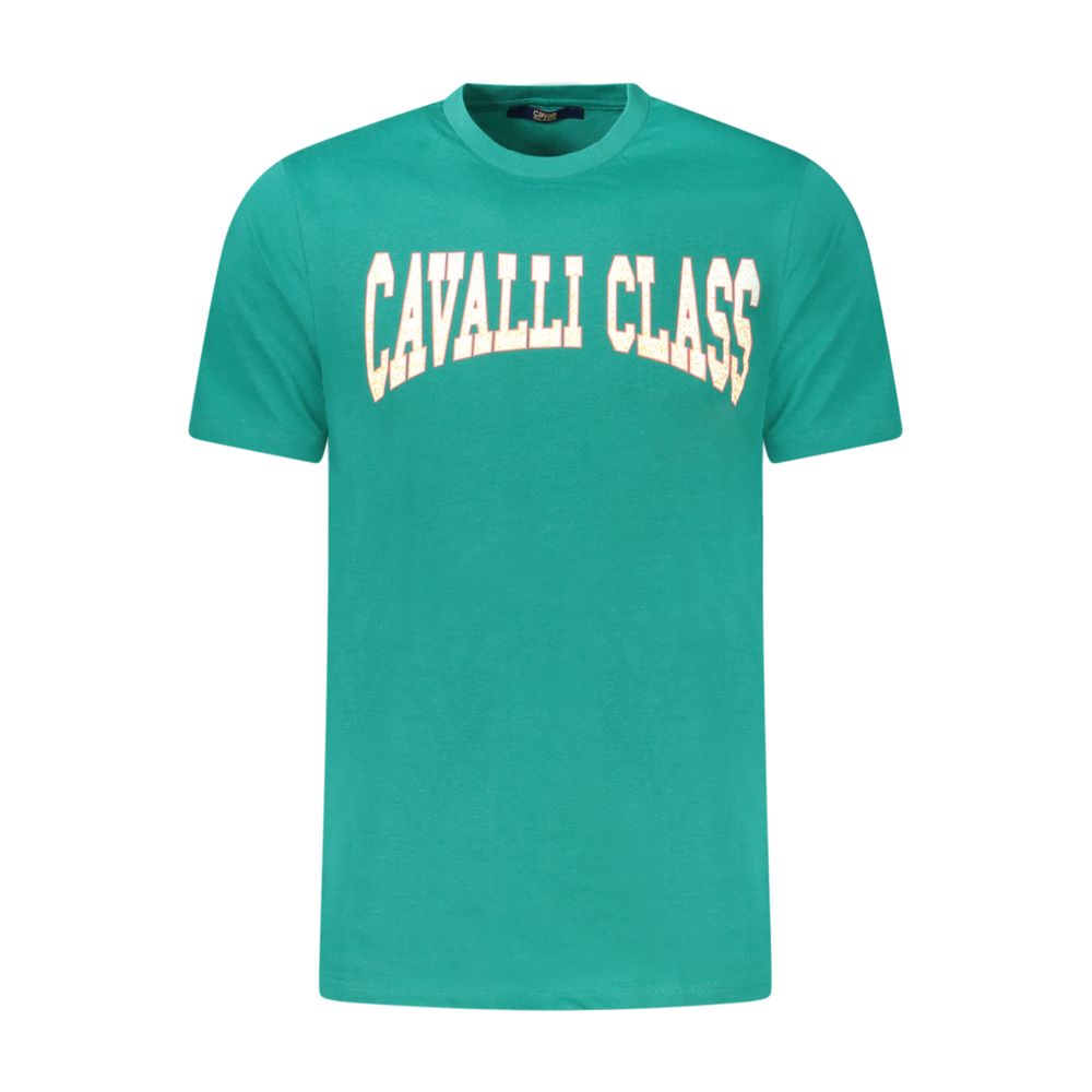Cavalli Class Verde Cotton Men T-Shirt - ClickThatClicks 