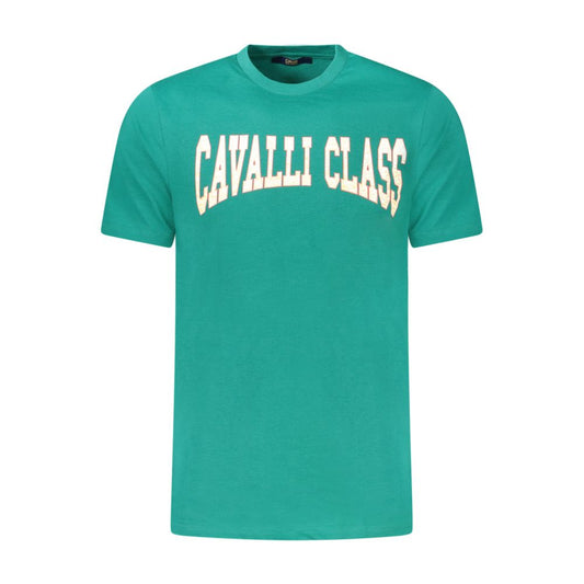 Cavalli Class Verde Cotton Men T-Shirt - ClickThatClicks 