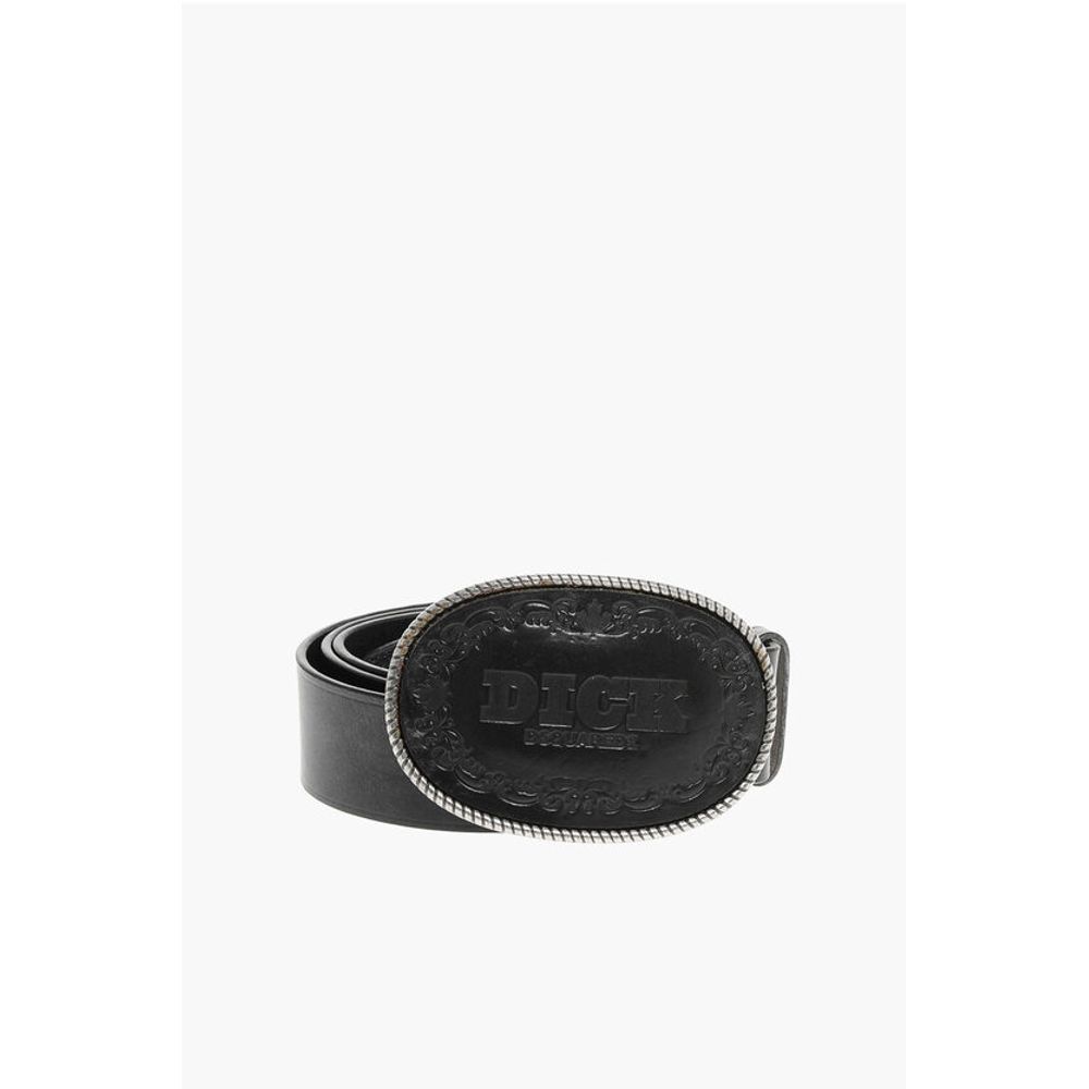 Dsquared² Leather D**K Belt with Oval Buckle 40mm