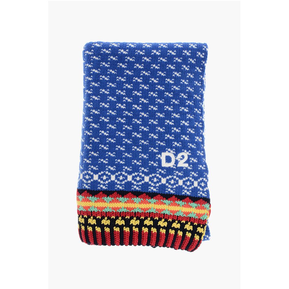 Dsquared² Cashmere Blend Maxi Scarf with Embroidered Logo