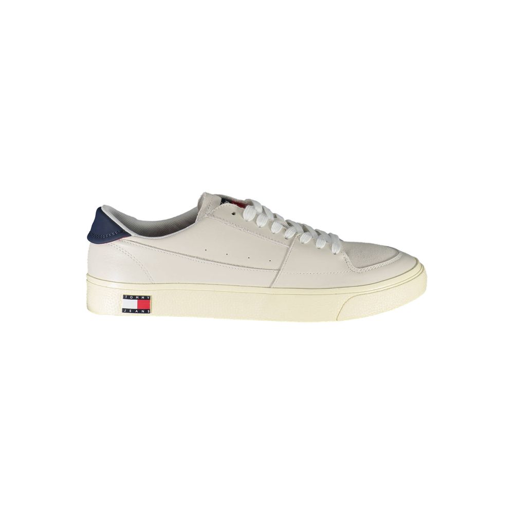Tommy Hilfiger White Leather Men Sneaker - ClickThatClicks 