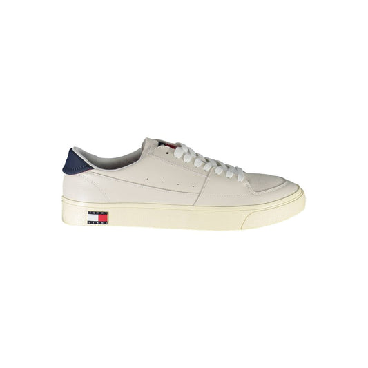 Tommy Hilfiger White Leather Men Sneaker - ClickThatClicks 