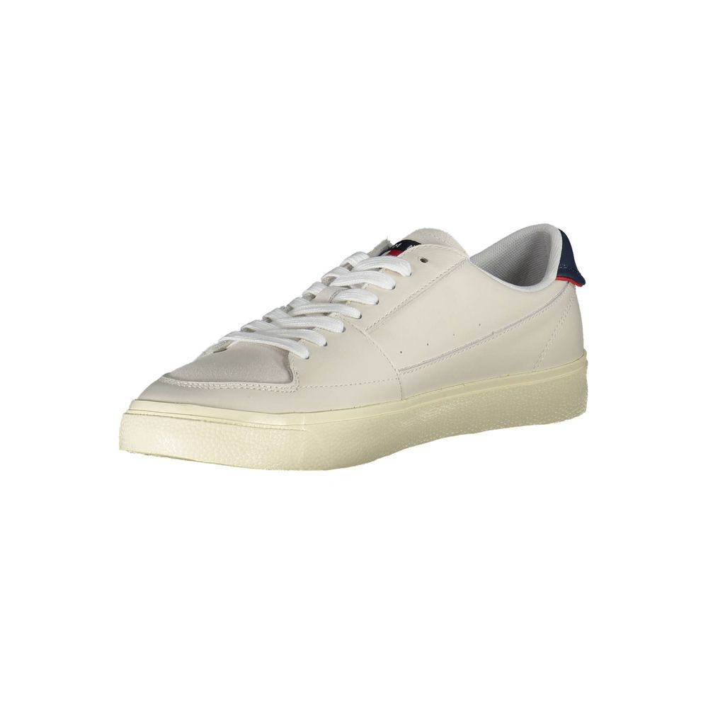 Tommy Hilfiger White Leather Men Sneaker - ClickThatClicks 