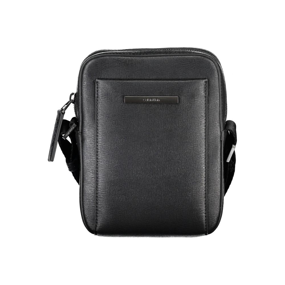 Calvin Klein Black Polyurethane Men Shoulder Bag - ClickThatClicks 