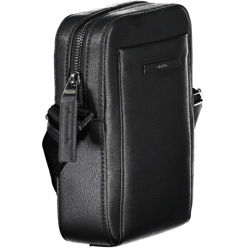 Calvin Klein Black Polyurethane Men Shoulder Bag - ClickThatClicks 