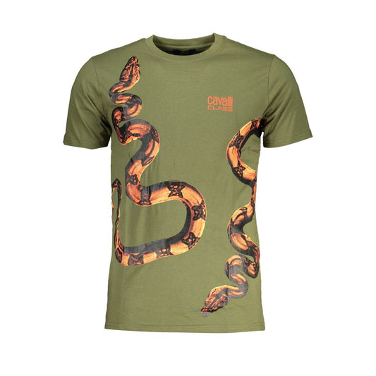 Cavalli Class Verde Cotton Mens T-Shirt - ClickThatClicks 