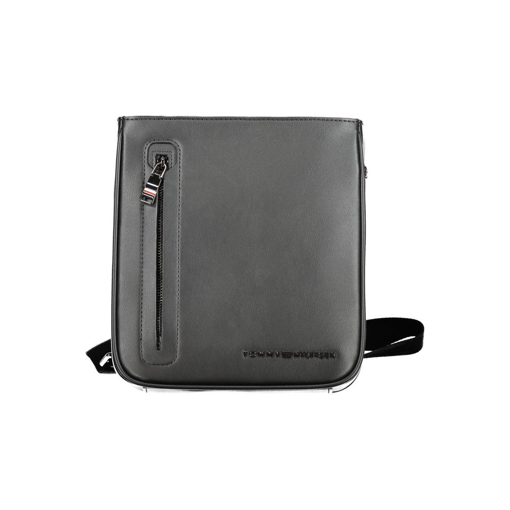 Tommy Hilfiger Black Polyurethane Men's Shoulder Bag - ClickThatClicks 