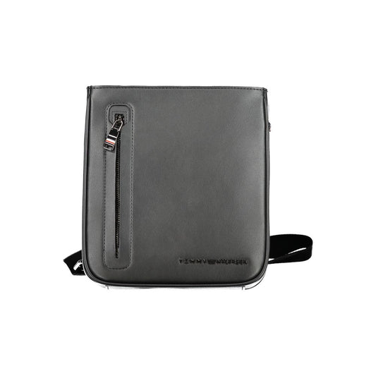 Tommy Hilfiger Black Polyurethane Men's Shoulder Bag - ClickThatClicks 