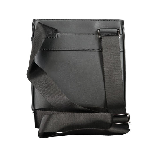 Tommy Hilfiger Black Polyurethane Men's Shoulder Bag - ClickThatClicks 