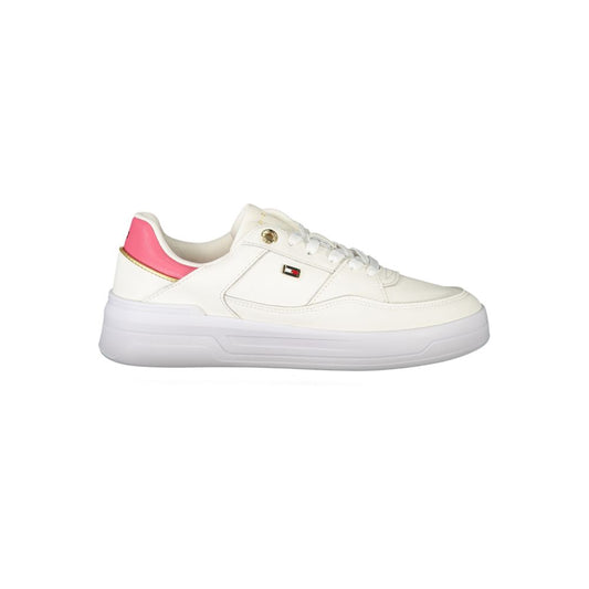 Tommy Hilfiger Bianco Polyurethane Women Sneaker - ClickThatClicks 