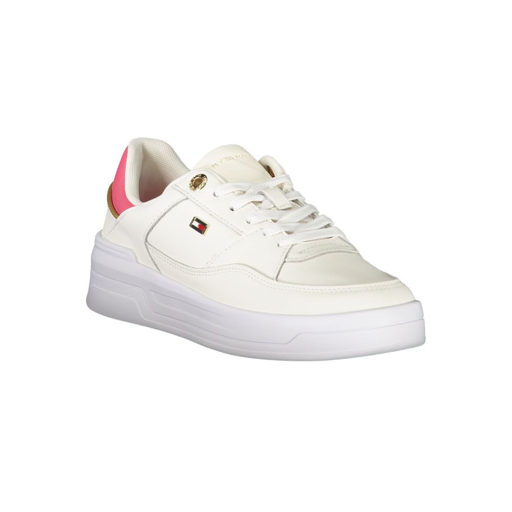 Tommy Hilfiger Bianco Polyurethane Women Sneaker - ClickThatClicks 