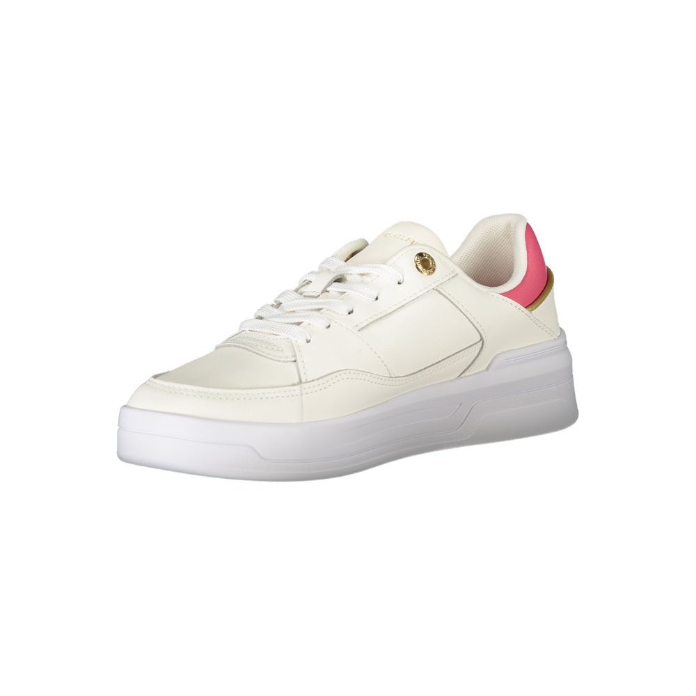 Tommy Hilfiger Bianco Polyurethane Women Sneaker - ClickThatClicks 