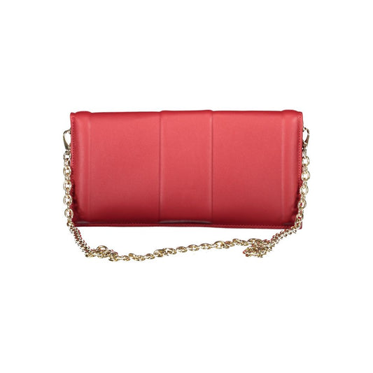 Mario Valentino Rosso Polyurethane Women Clutch - ClickThatClicks 