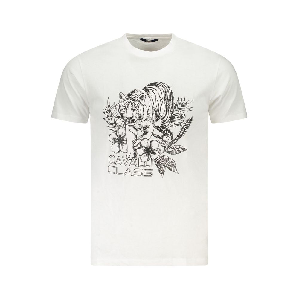 Cavalli Class Bianco Cotton Men T-Shirt - ClickThatClicks 