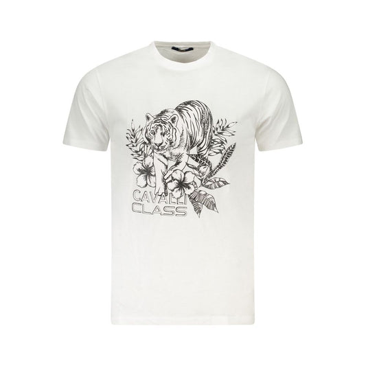 Cavalli Class Bianco Cotton Men T-Shirt - ClickThatClicks 