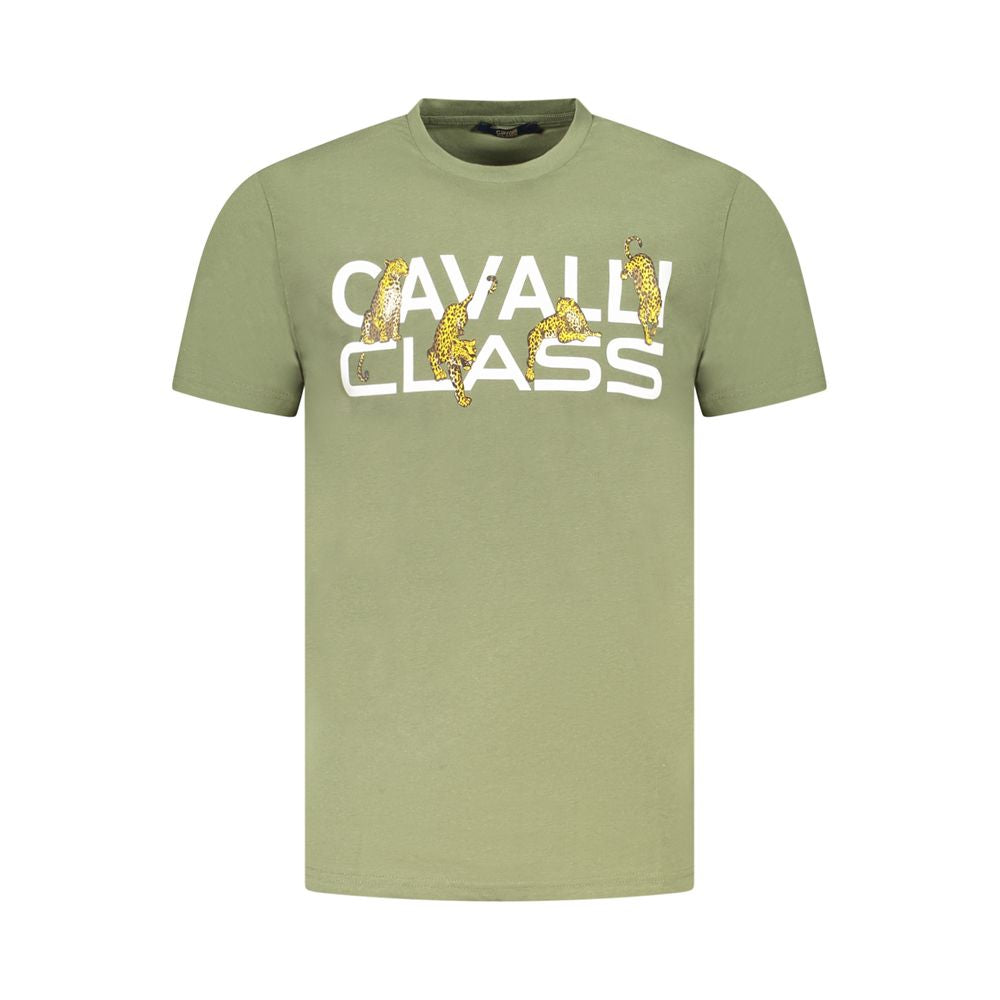 Cavalli Class Verde Cotton Men T-Shirt - ClickThatClicks 