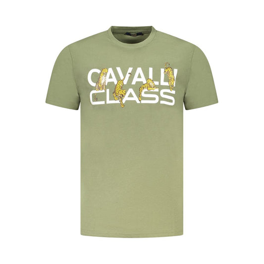 Cavalli Class Verde Cotton Men T-Shirt - ClickThatClicks 