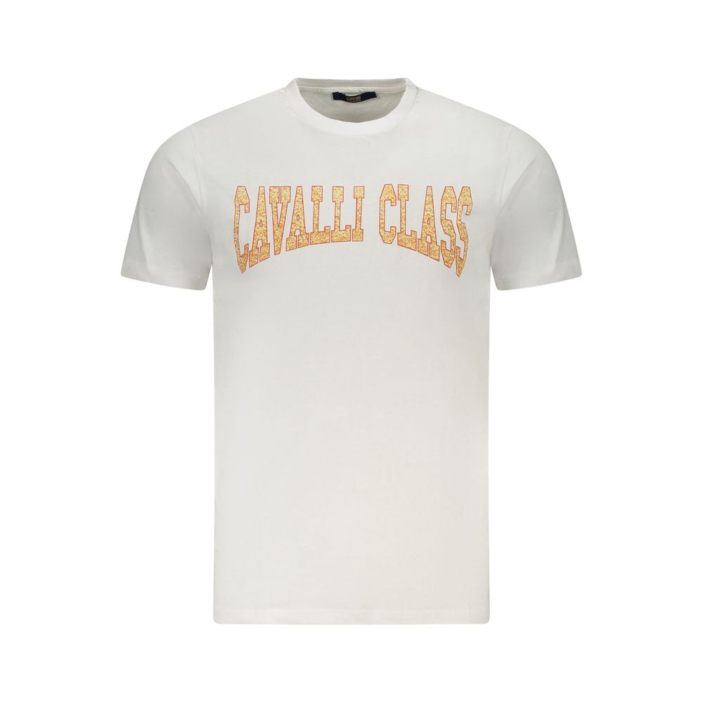 Cavalli Class Bianco Cotton Men T-Shirt - ClickThatClicks 