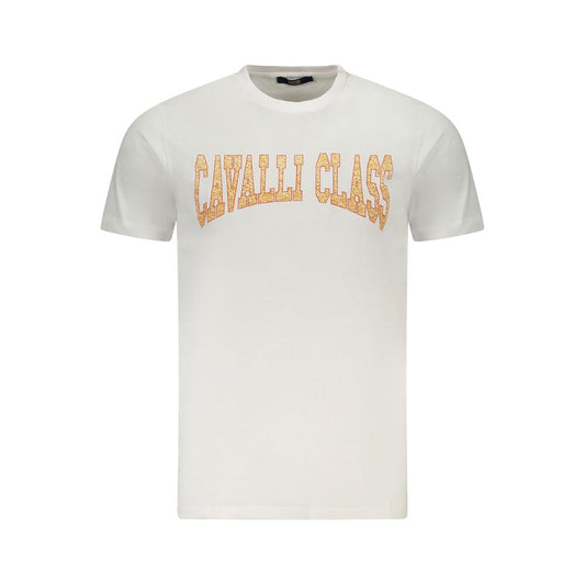 Cavalli Class Bianco Cotton Men T-Shirt - ClickThatClicks 