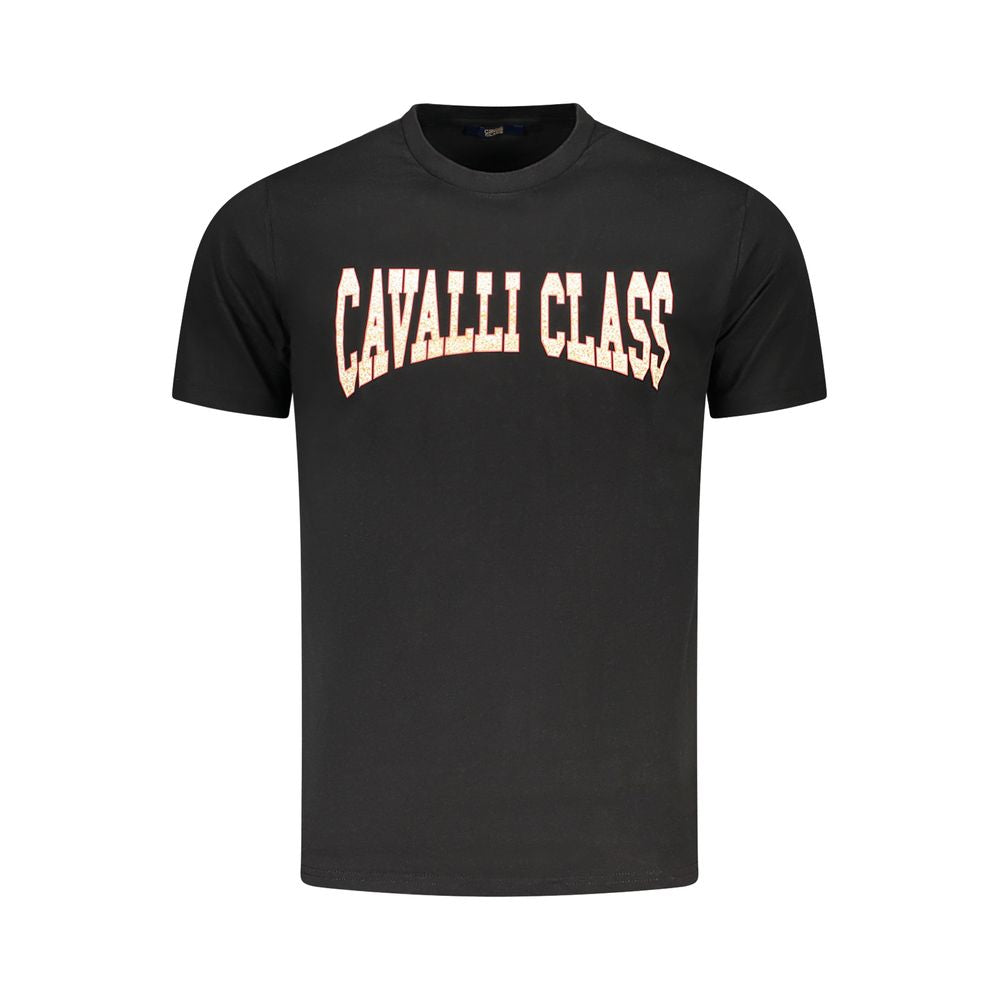 Cavalli Class Black Cotton Men T-Shirt - ClickThatClicks 