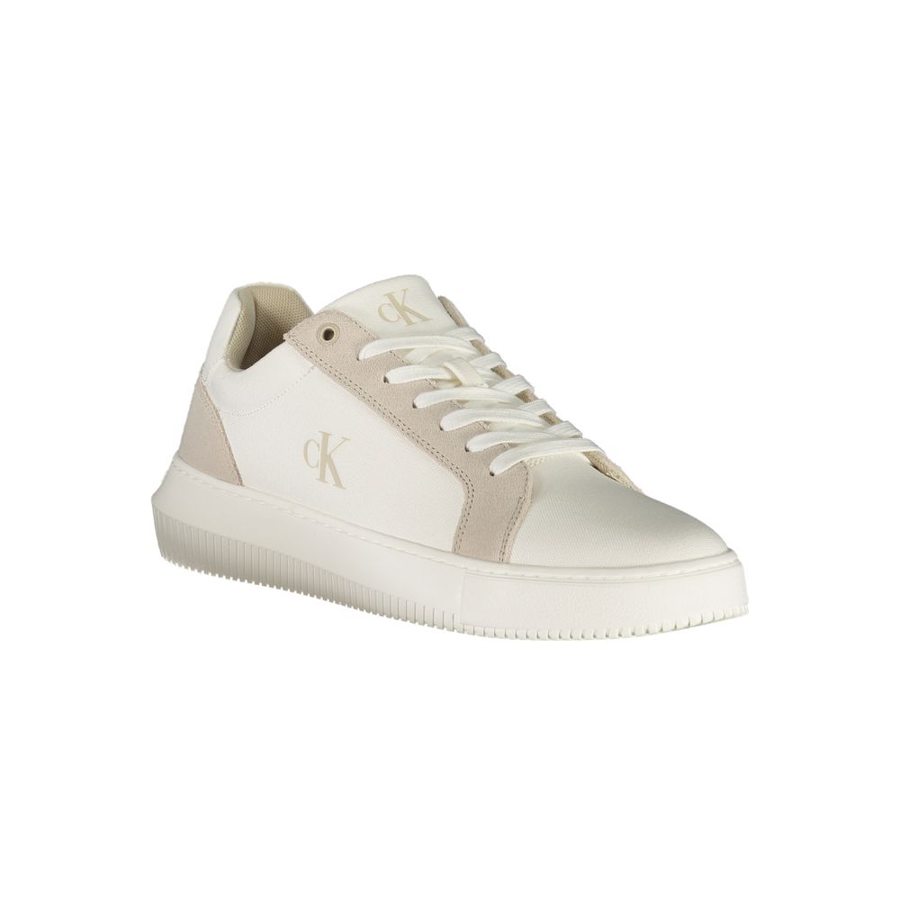 Calvin Klein White Polyurethane Men's Sneaker - ClickThatClicks 