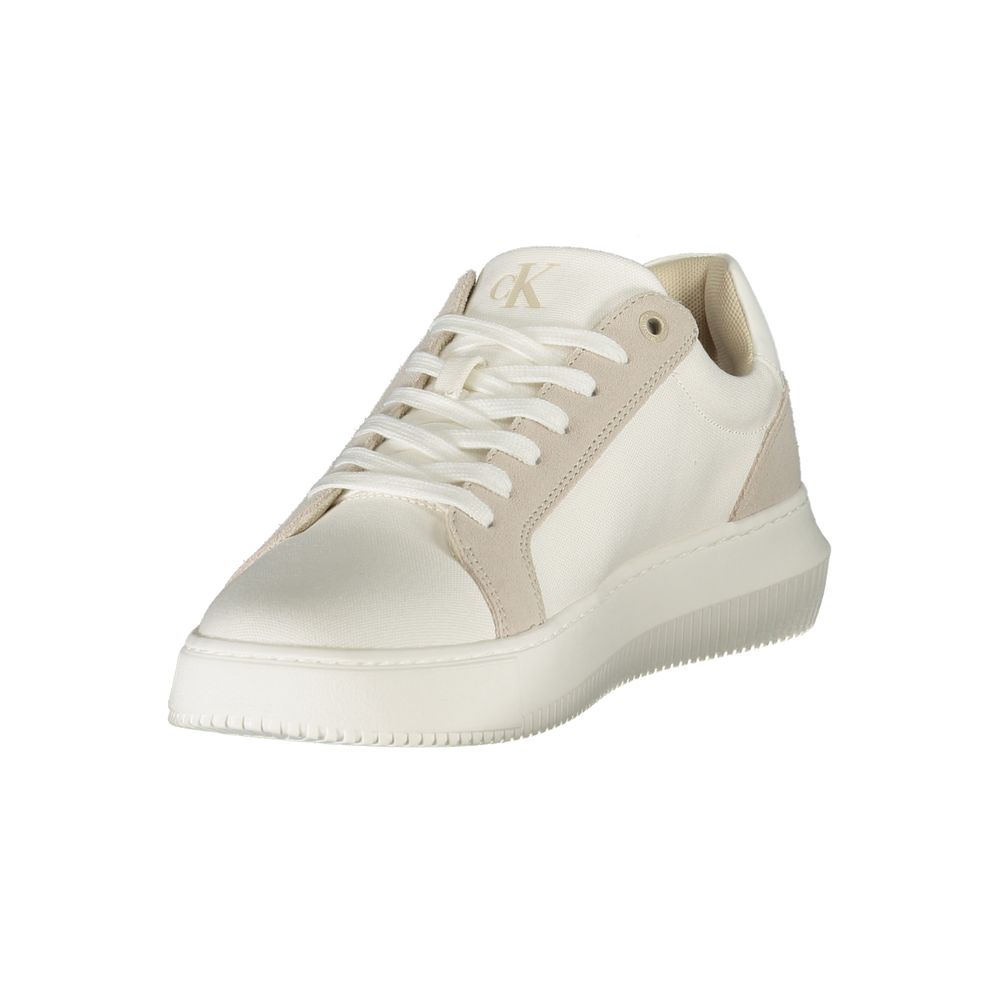 Calvin Klein White Polyurethane Men's Sneaker - ClickThatClicks 