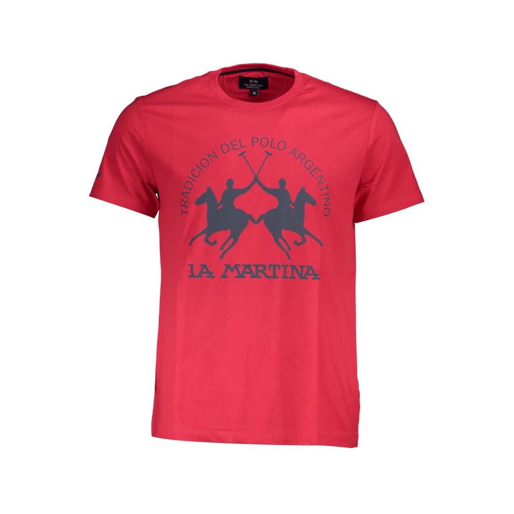 La Martina Rosso Cotton Men's T-Shirt - ClickThatClicks 