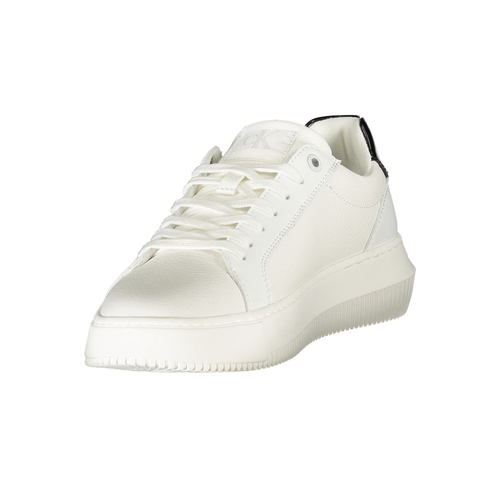 Calvin Klein Bianco Polyurethane Women Sneaker - ClickThatClicks 