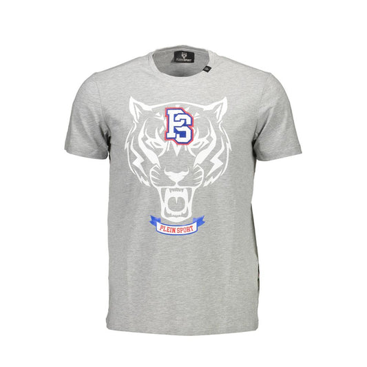 Plein Sport Grigio Cotton Men T-Shirt - ClickThatClicks 