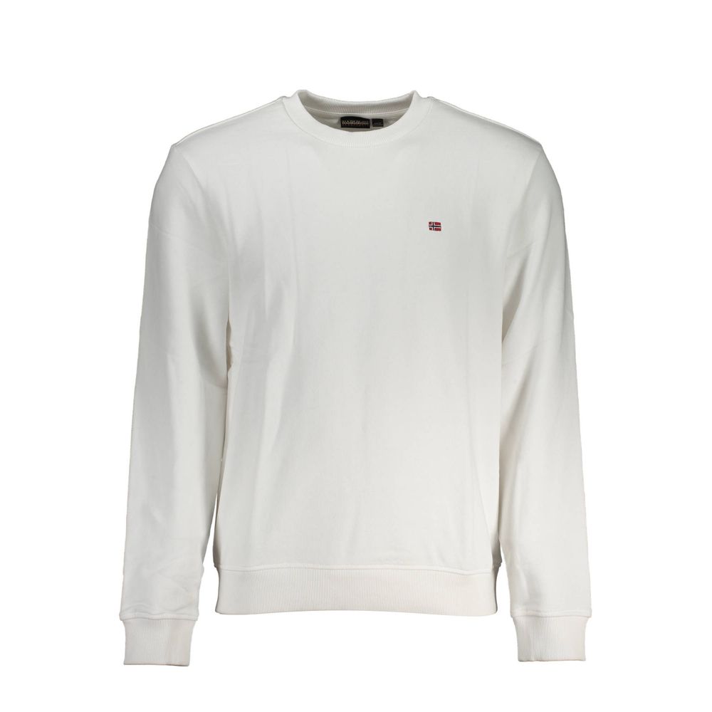 Napapijri Bianco Cotton Men Sweatshirt - ClickThatClicks 