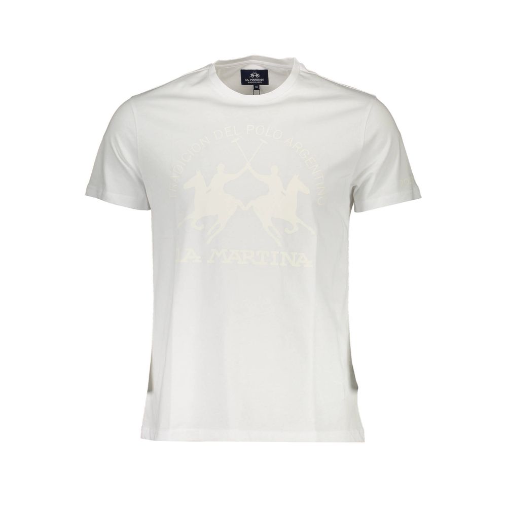 La Martina Bianco Cotton Men T-Shirt - ClickThatClicks 