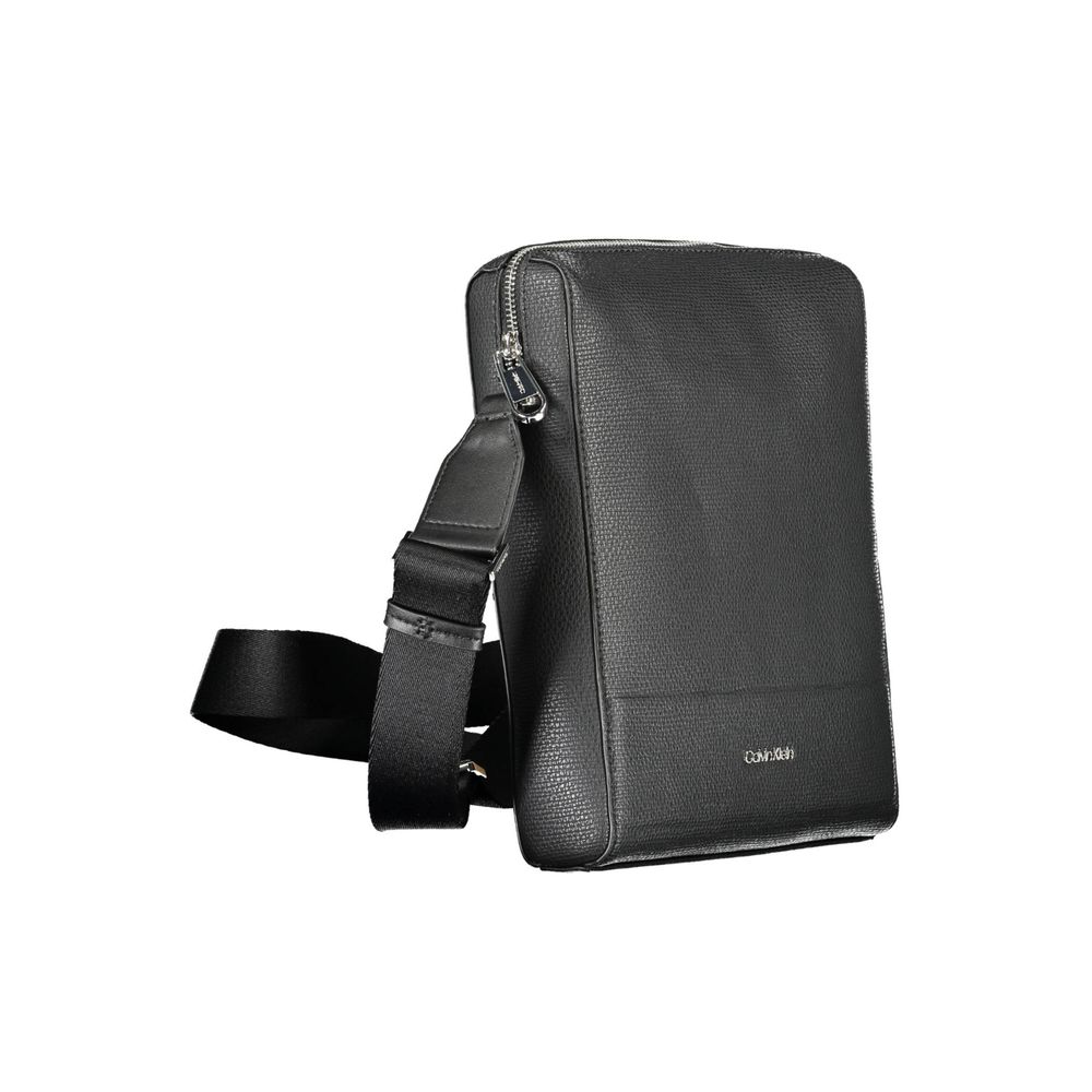 Calvin Klein Black Polyurethane Men Shoulder Bag - ClickThatClicks 