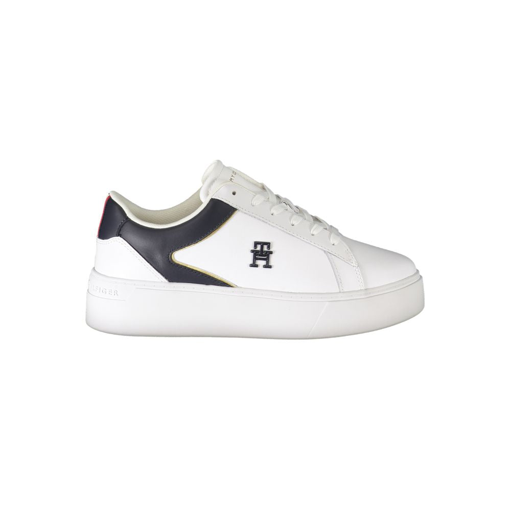 Tommy Hilfiger Bianco Polyurethane Women Sneaker - ClickThatClicks 