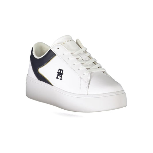 Tommy Hilfiger Bianco Polyurethane Women Sneaker - ClickThatClicks 
